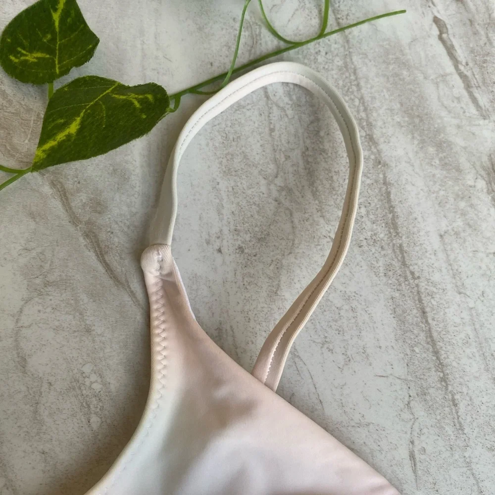 Nasty Gal Swimsuit NEW Top SMALL Cutout Bathing suit Pink Underwire Bikini beige